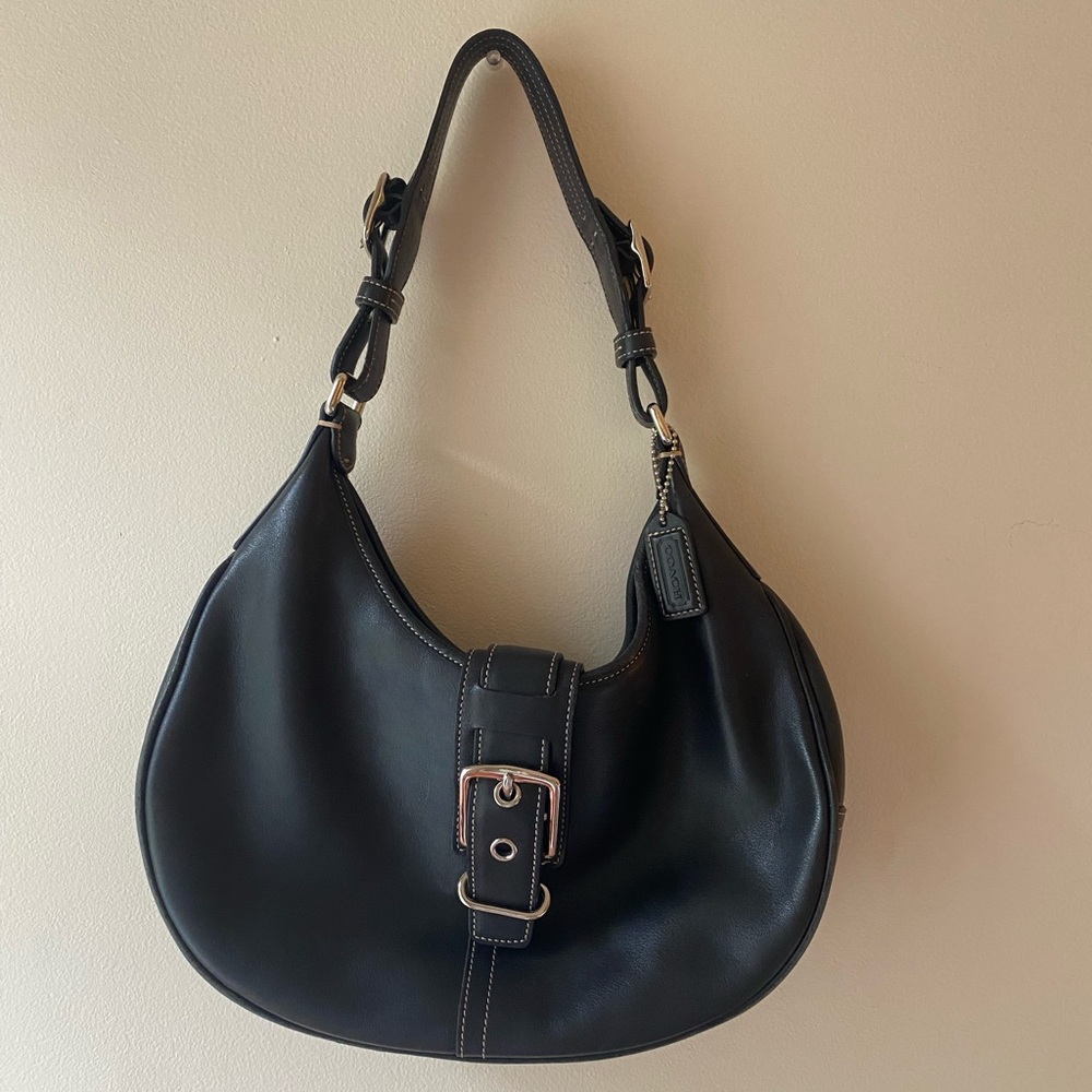 Black Leather Hobo Bag